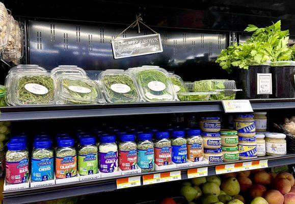 Herbs and spices in refrigerated section