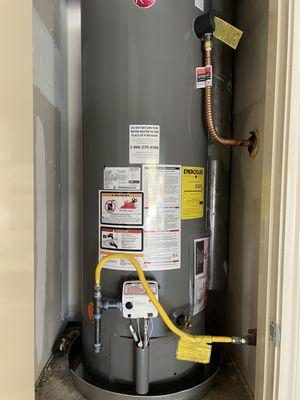 New water heater professionally installed by Simpson plumbing.