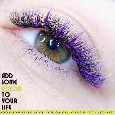 Colored lashes at Lashes Look Studio