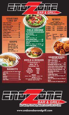 EndZone Bar & Grill Menu