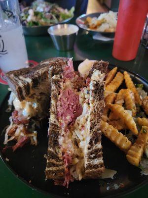 spectacular. Tender corned beef Fantastic kraut Just enough sauce to deliver the flavor Toasty perfection  This sandwich means business