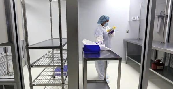 Pharmacist preparing one of our state-of-the-art clean compounding rooms.