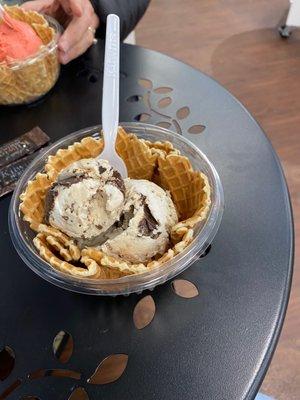 Marsh-Mallow S'mores in a waffle bowl