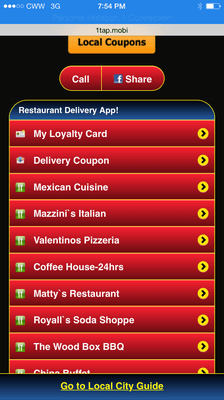 Text "HUNGRY to 27126" on mobile device to get the mobile app for restaurant delivery in Elkin, NC.