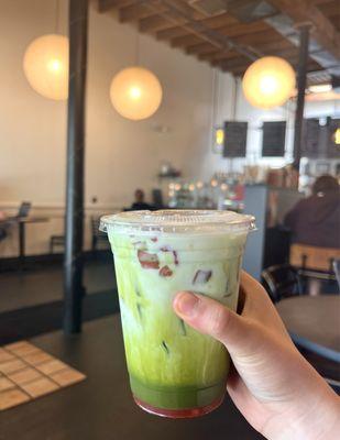 strawberry matcha latte