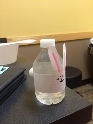 Cutest water bottle ever. Patients appreciate the special attention