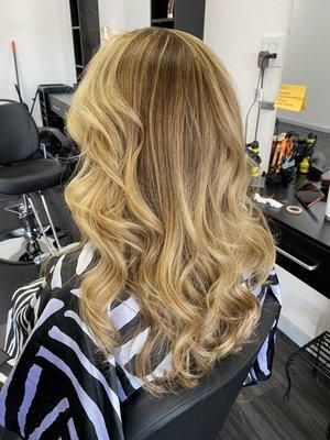 Golden balayage with olaplex