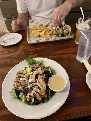 Chicken Honey Pecan Chicken Salad and Baja Fish Taco