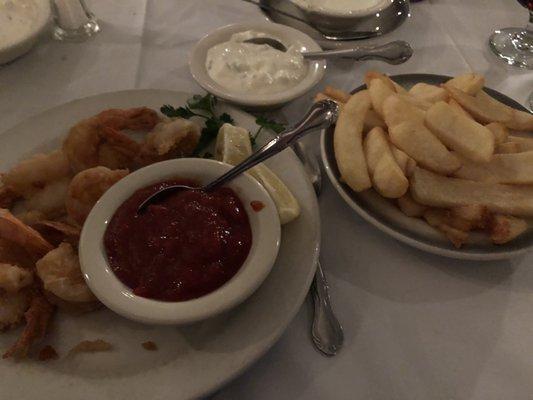 Fried shrimp dinner