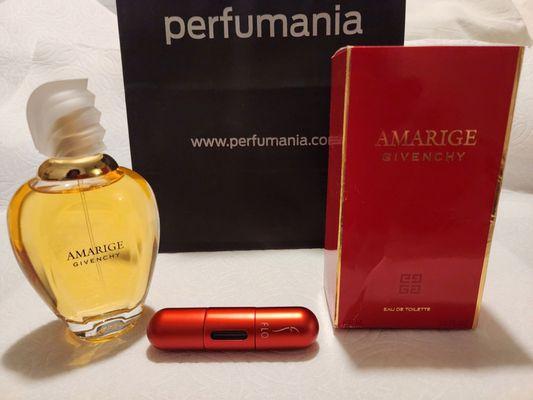 Amarige and purchased separately the Flo Prestige, the Refillable Perfume Atomizer.