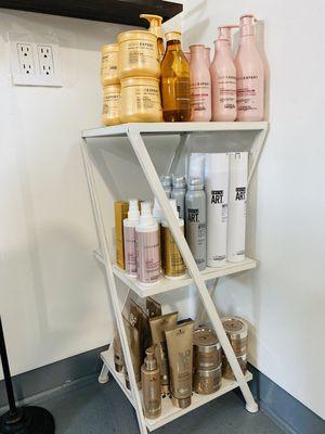 Shampoos we carry L'Oreal professional, as well as  schwarzkopf.