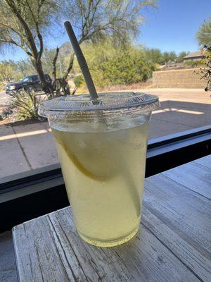 Freshly made lemonade - not the bottled stuff! Made with love, lemons, and agave.