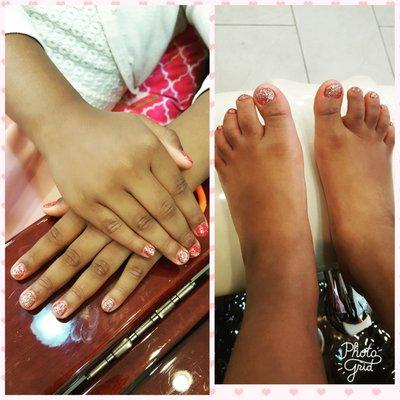 My 4 yr old nieces mani pedi,  she loves it here and like her aunt, loves Tina doing her nails