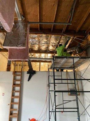 New ceiling insulation