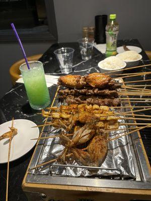 Skewers and cocktail