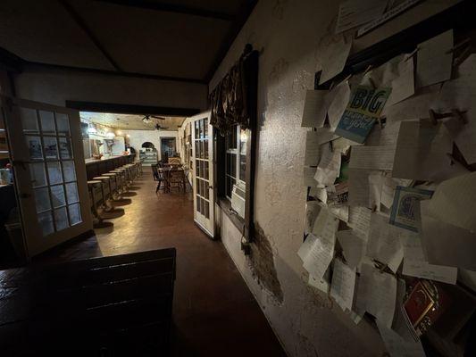 Downstairs dining room and "love" notes.