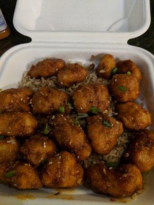 Sesame Chicken with Fried Rice