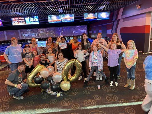 Celebrating 40th bday at Bowleros