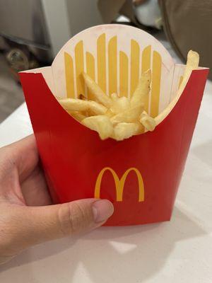 Half empty portion fries