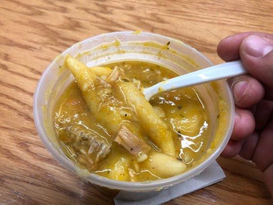 Jamaican Chicken Soup  with Dumplings and everything.