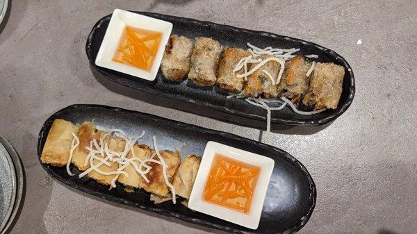 Vegetarian egg roll and crispy roll