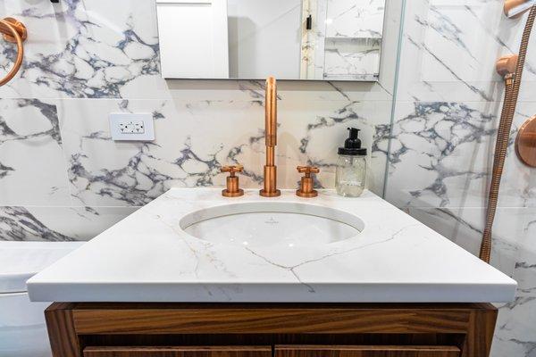 New sink and backsplash done as part of full apartment renovation in NYC's Upper West Side.