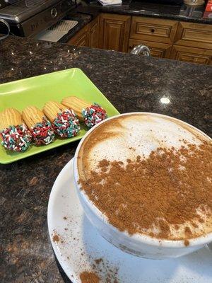 Cappuccino and jelly filled cookies..