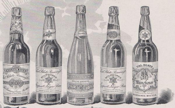 Beers brewed by Blatz 1890