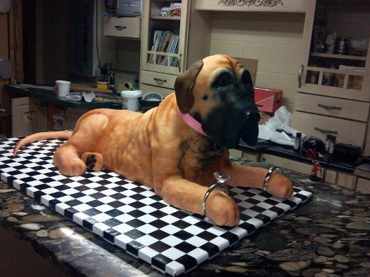 We love Bailey (full sized bull mastiff grooms cake... complete with drool... haha)