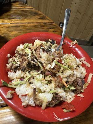 Brisket rice bowl