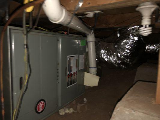 We replaced the furnace in the crawl space and added air conditioning.