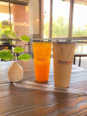 Mango & passion fruit tea and coffee milk tea @cl2foodies on ig~