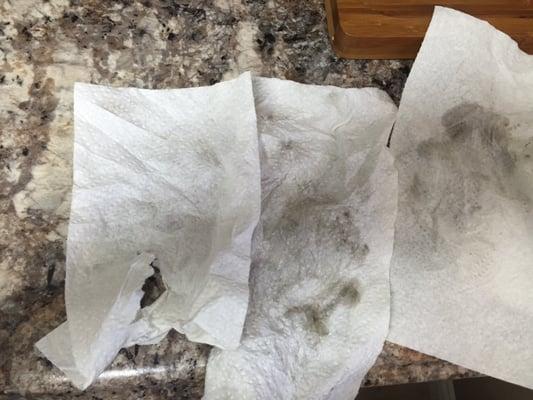 Oily paper towels from wiping interior down