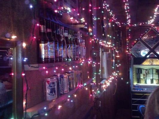 The beers that are served! Along with plenty of Christmas lights!