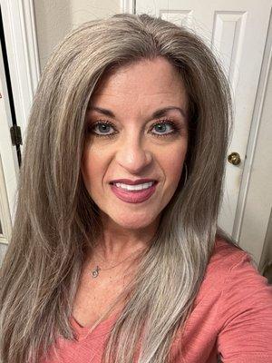 silver hair transformation