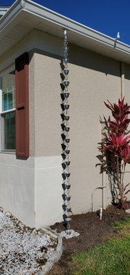 chain downspouts.