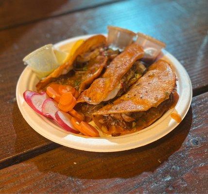 3 6" Red Birria Tacos - the best!