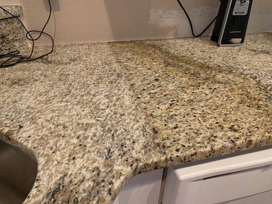 This is the obvious seam that is because he spent the money I paid for the granite.