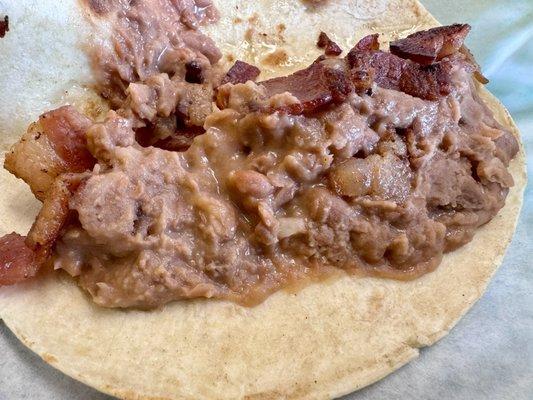 Bean and Bacon taco