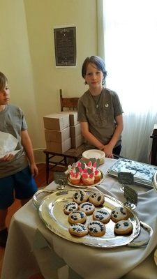 These treats were all made by kids 11 and 12..they did a great job!! We got 2 things here at this table