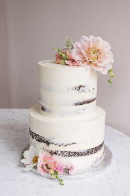 Semi naked wedding cake