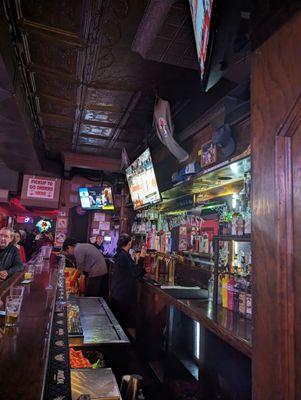 Crowded bar with seating