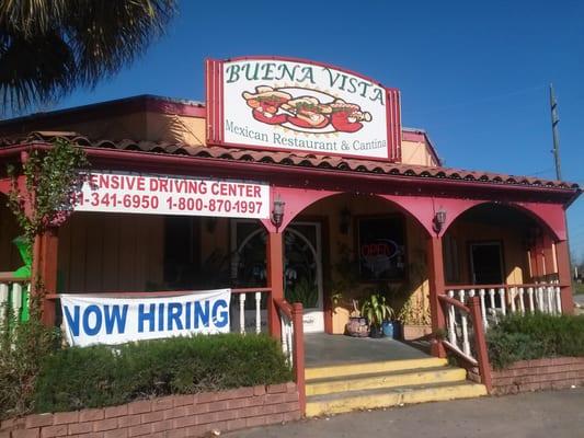 the front of the restaurant