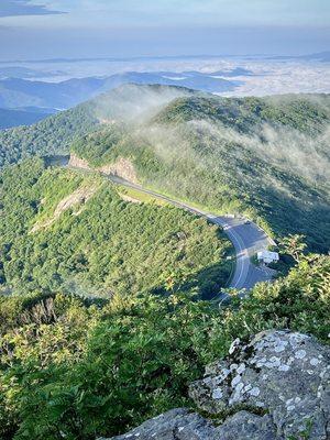 View to Visitor Center below