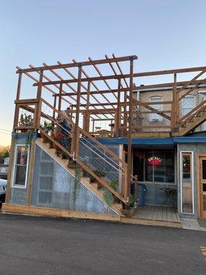 Newly added rooftop seating in the bar side