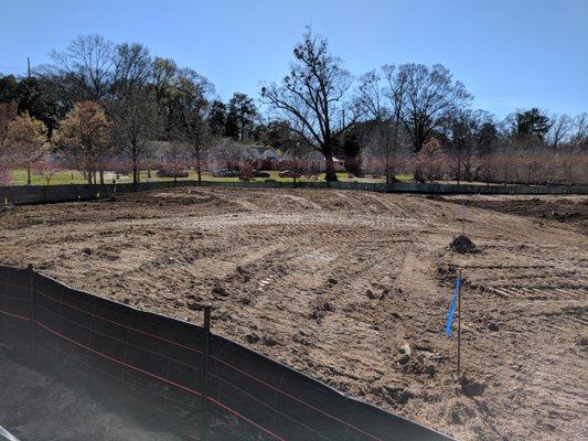 View of Bobby Jones Golf Course renovation on 3/4/2018 from S Colonial Homes Cir NW.