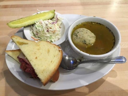 Pastrami and matzo ball soup pick 2 combo.