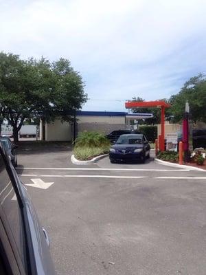 Not good idea to have your drive thru intersect your walk in entrance so patrons will cross drive thru traffic path constantly!