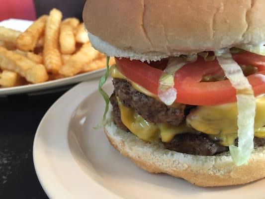 Double cheeseburger and crinkle fries. Because they are the king of French fries.