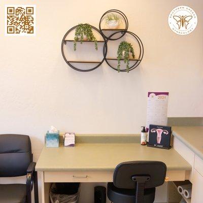 Inside a patient exam room at Southern Oregon Gynecology in Medford, Oregon